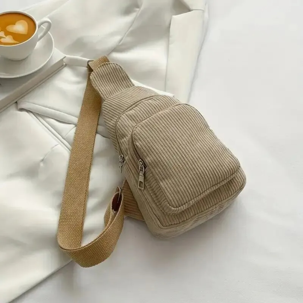 Mini Backpack Purse - Vintage sztruksowa torba na ramię Retro