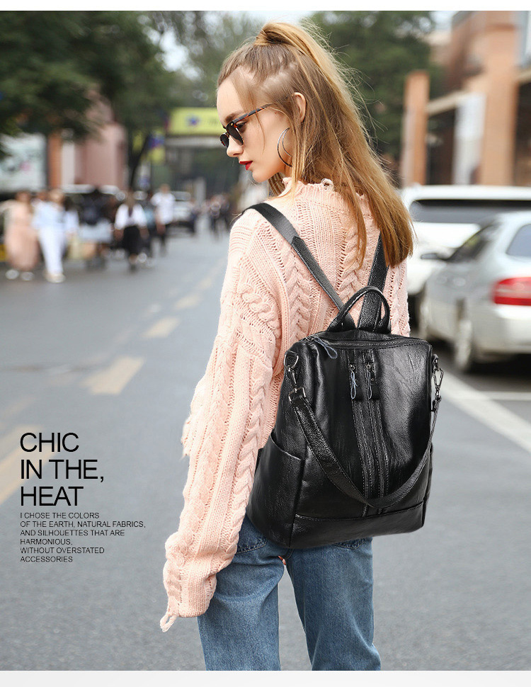 Damski plecak ze skóry ekologi – Fashion Backpack Women recenzja i cena