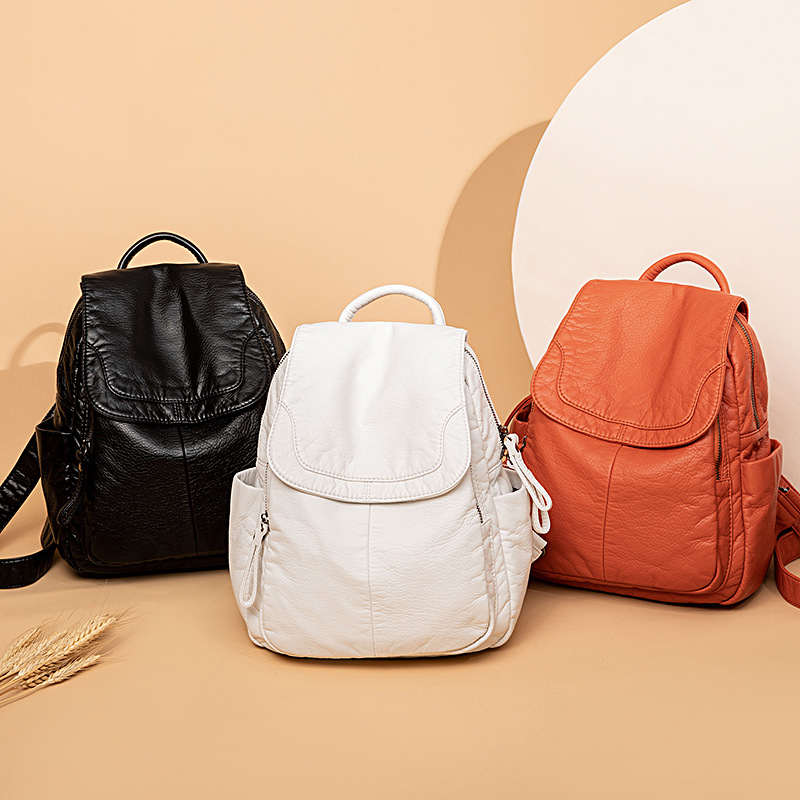 Plecak damski biały sprany ple – Fashion Backpack Women recenzja i cena